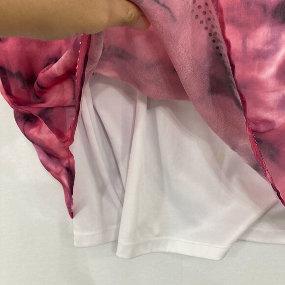 Live and Let Live size XL Red Black Tie Dye Beaded Soft Flowy Crew Neck Blouse - Picture 4 of 8